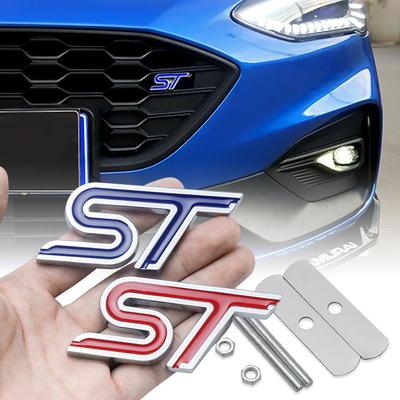 1 Pieza Aleación de Aluminio para Coche Emblema ST Rejilla Frontal Carrocería Maletero Decoración Pegatina Calcomanía Para TAURUS Shelby Edge Ecosport Kuga Mustang