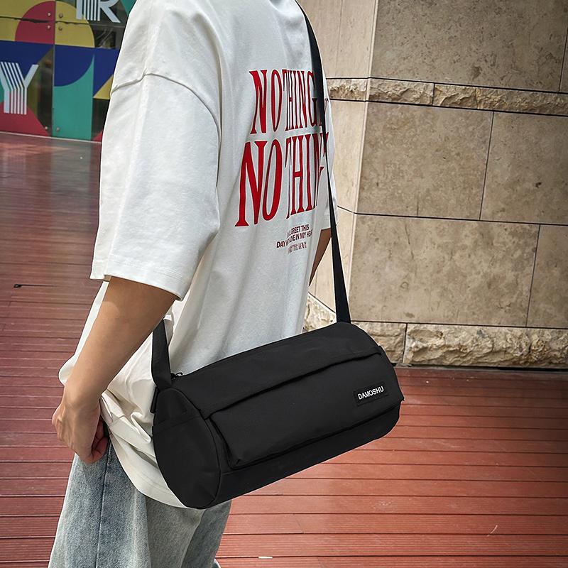 Nylon Solid Color Crossbody Bag Travel Sports Fitness Shoulder Bag