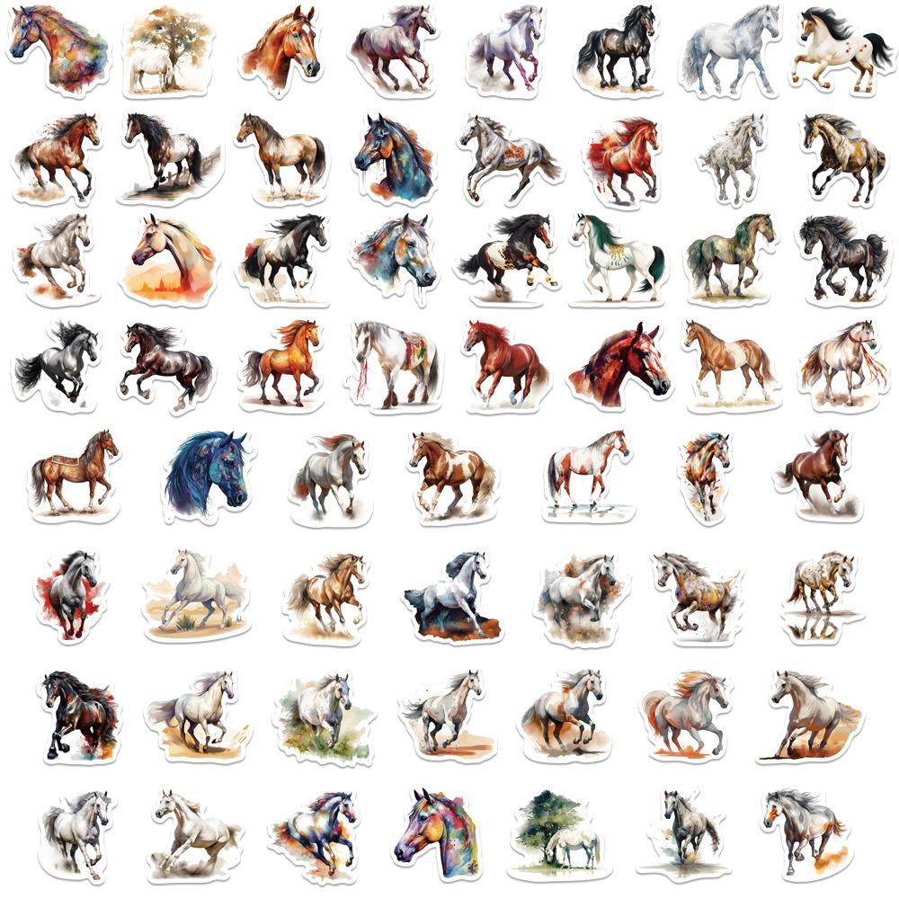 60PCS Horse Funny Animals Stickers DIY Kids Notebook Luggage Motorcycle Laptop Refrigerator Decals Graffiti Sticker