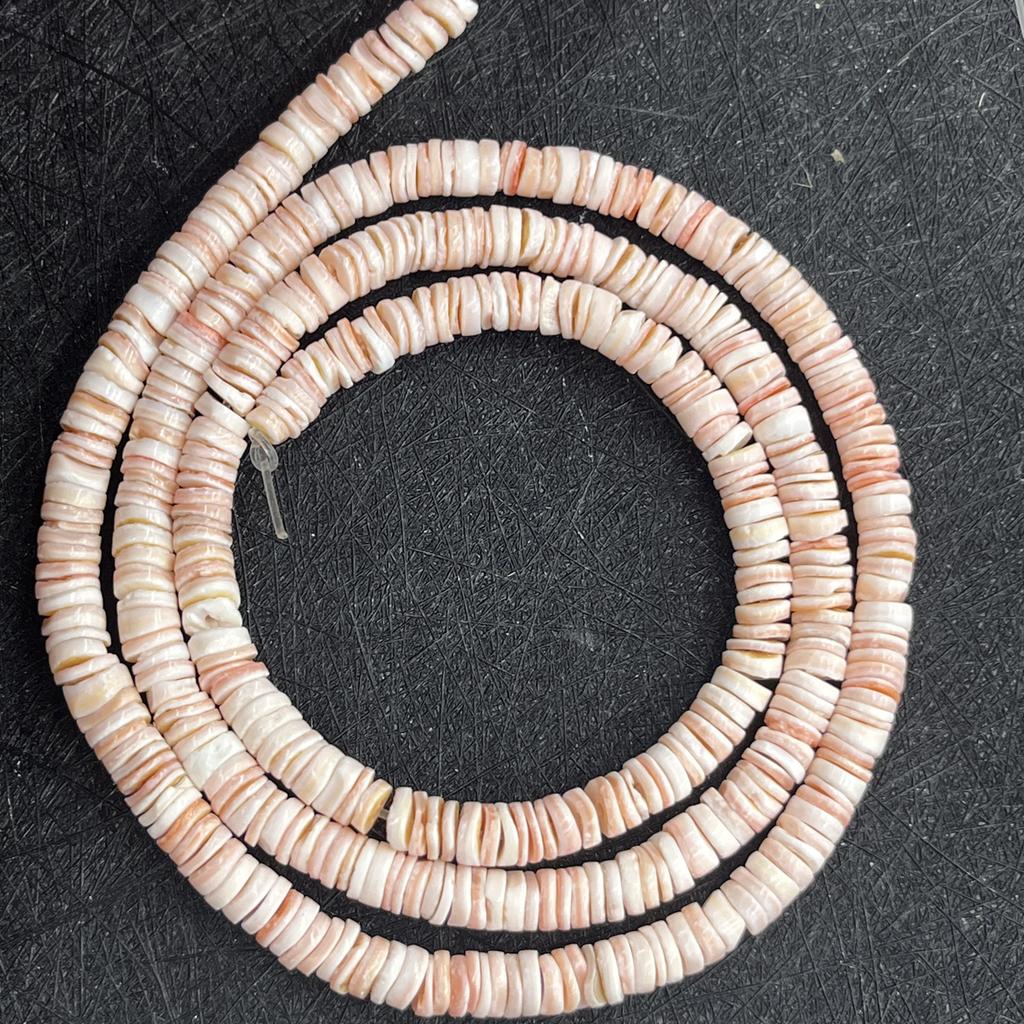 Natural Shell Heishi Spacer Beads 6mm - Smooth Polished Boho Beach Supplies for DIY Necklace & Bracelet Jewelry Making, Needlework 38cm Strand