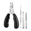 Nail Clipper Nipper Set, 4 Items, Care for Ingrown Toenails, for Ingrown Toenails, Hard Nails, Thick Nails, Non-slip, for Both Hands and Feet,