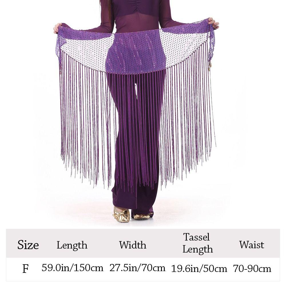 Fashion Sequins Tassels Belly Dance Belt Jazz Dance Street Dance Triangle Hip Scarf Show Costumes Shiny Waist Chain for Women
