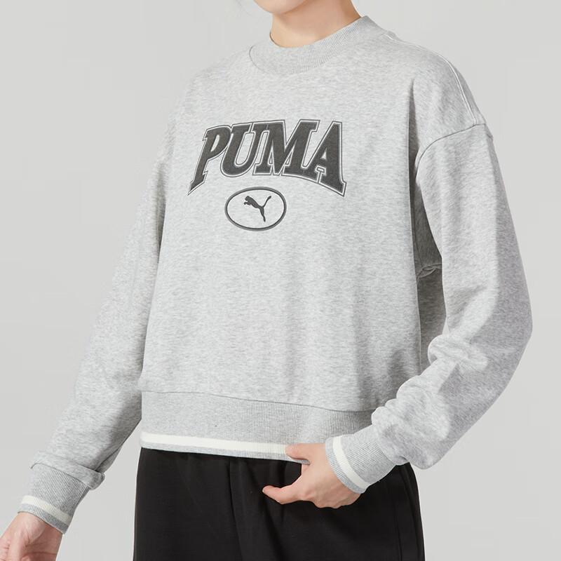 Puma Letter Print Sports Casual Pullover Sweatshirt Women Sweatshirt Gray 623597-04