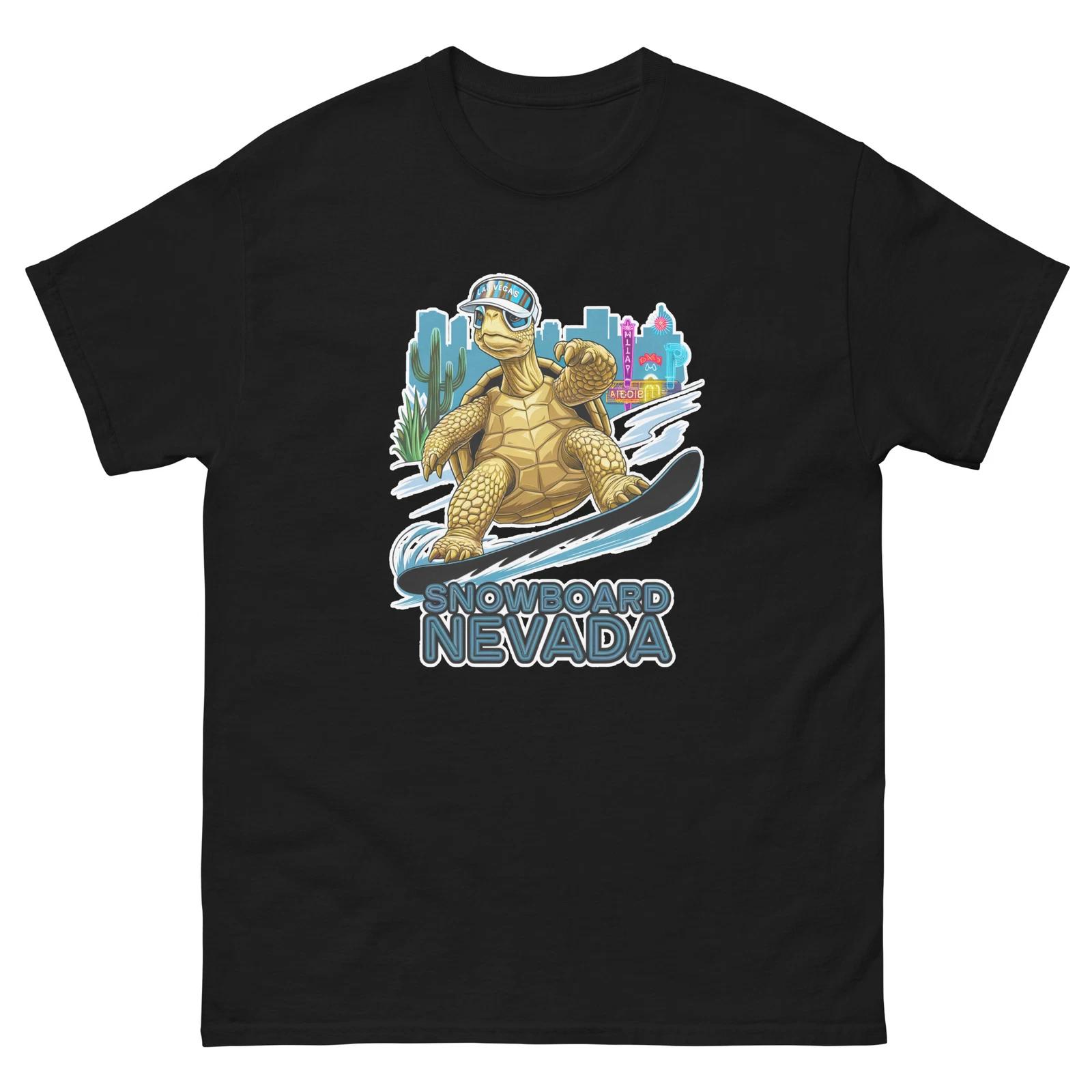 Snowboard Nevada Turtle USA Snowboarding Animal T-Shirt S