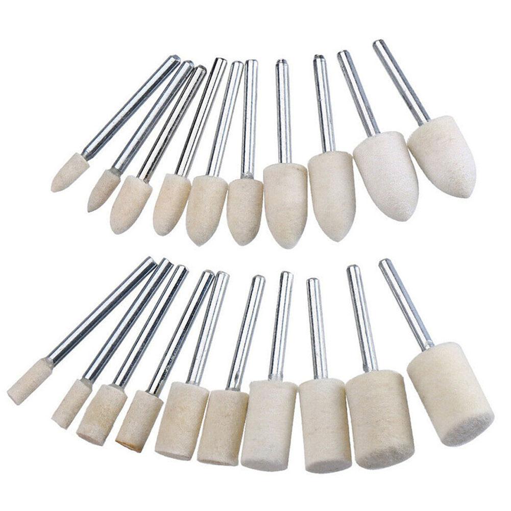 20Pcs Rotary Tool Felt Polishing Buffing For Pads Wheel Wool Plastic Rotary Tool Wool Polishing Wheel Felt Grinding Head Polish