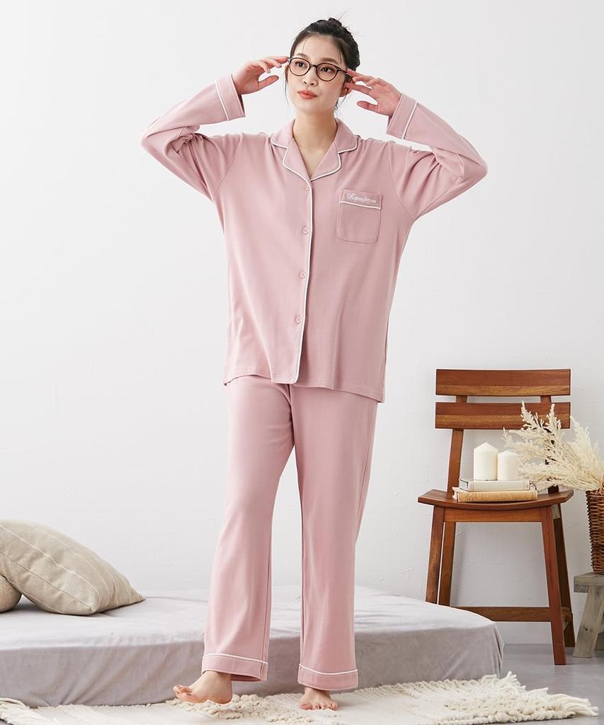 Nissen Pajama and Loungewear Soft Smooth Shirt Size 5L Women's Set, 100% Cotton, Pajamas, Navy,