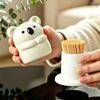 Cutie Scobitori cu Capac Koala Rezistent la Praf Scobitori Bețișoare de Bumbac Cercei Obiecte Mici Suport Igienic Ornament de Birou