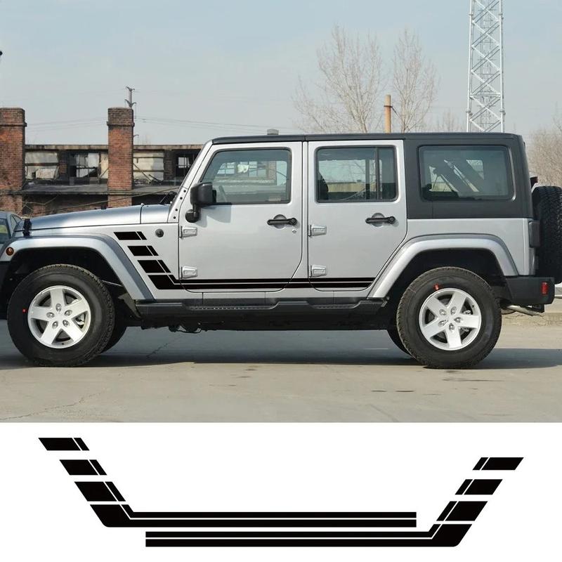 Car Stripe Sticker Hockey Style Sport Graphics Off Road Decor Vinyl Decal Accessories For Jeep Wrangler JL Rubicon 4x4 2018-2025