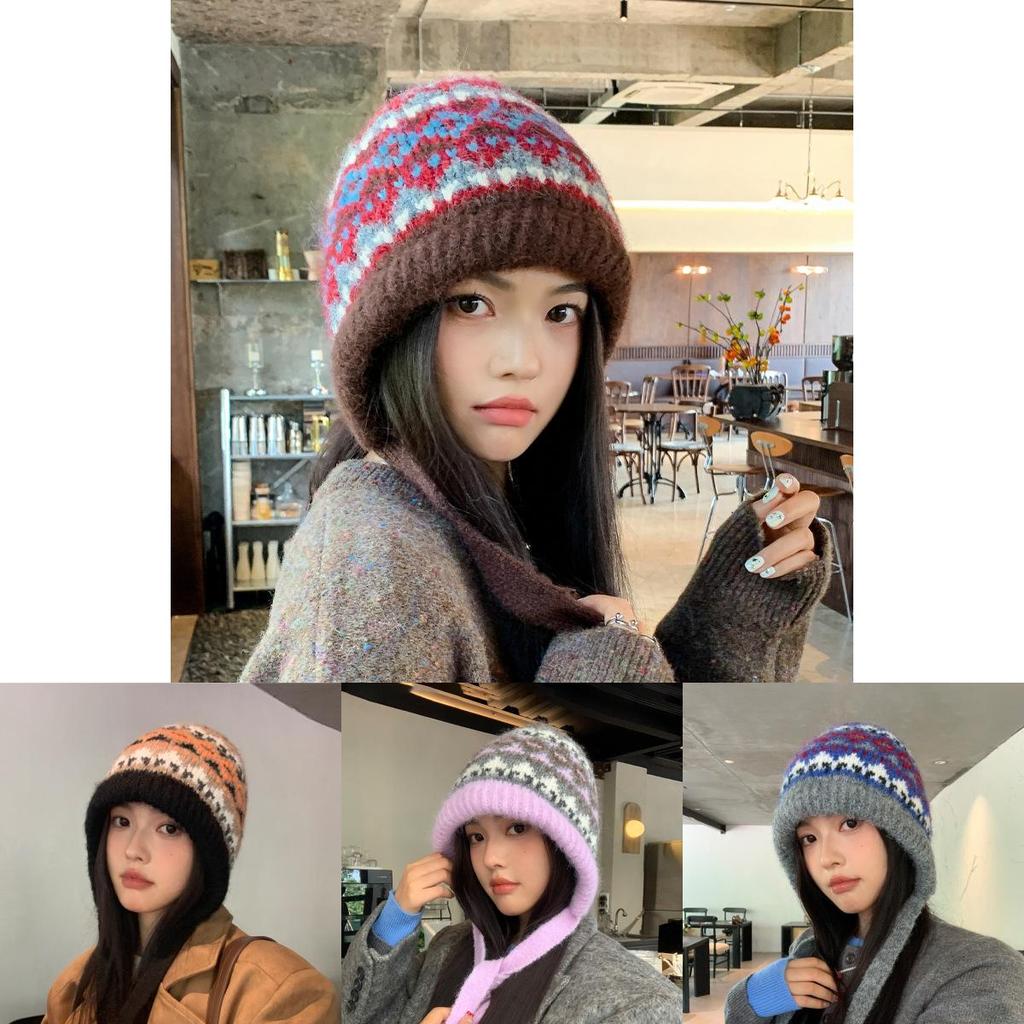 Colorblock Beanie For Women Winter Casual And Fashionable Headwear