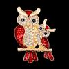 Enamel Owl Shape Rhinestones Embedded Brooch Pin Badge Banquet Jewelry