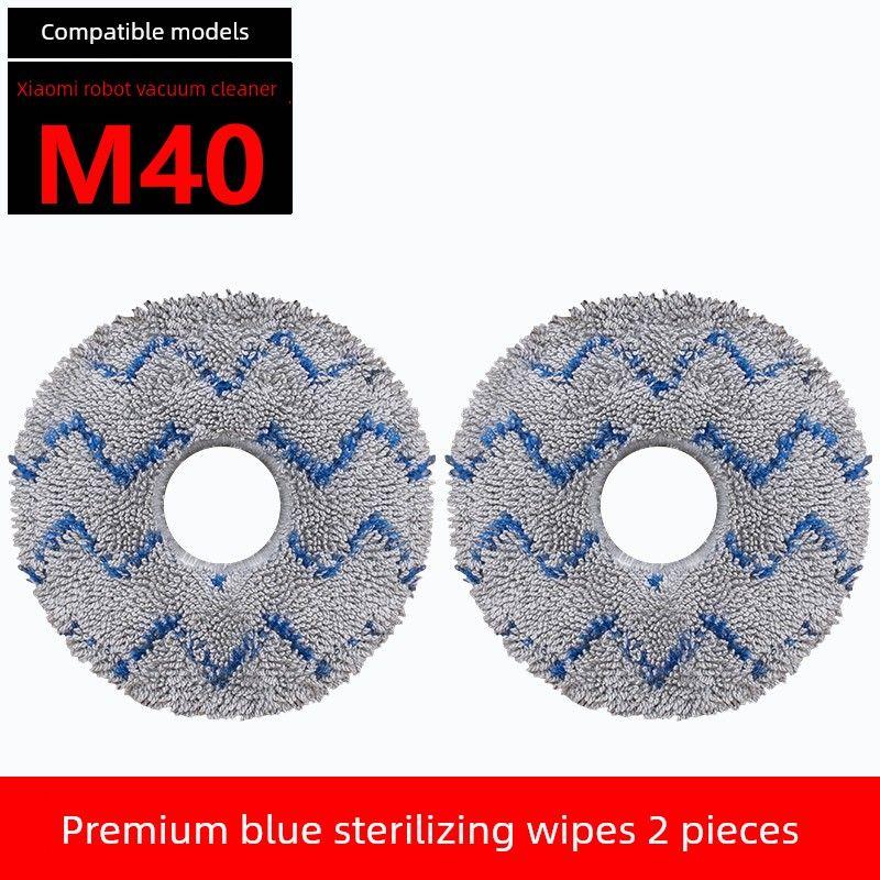 

Suitable for Xiaomi M40 Dust Bag, Sweeping Robot Accessories, Mop, Main Side Brush, Filter, Cleaning Fluid, Consumables 2 Pieces of Premium Blue Sterilizing Rags