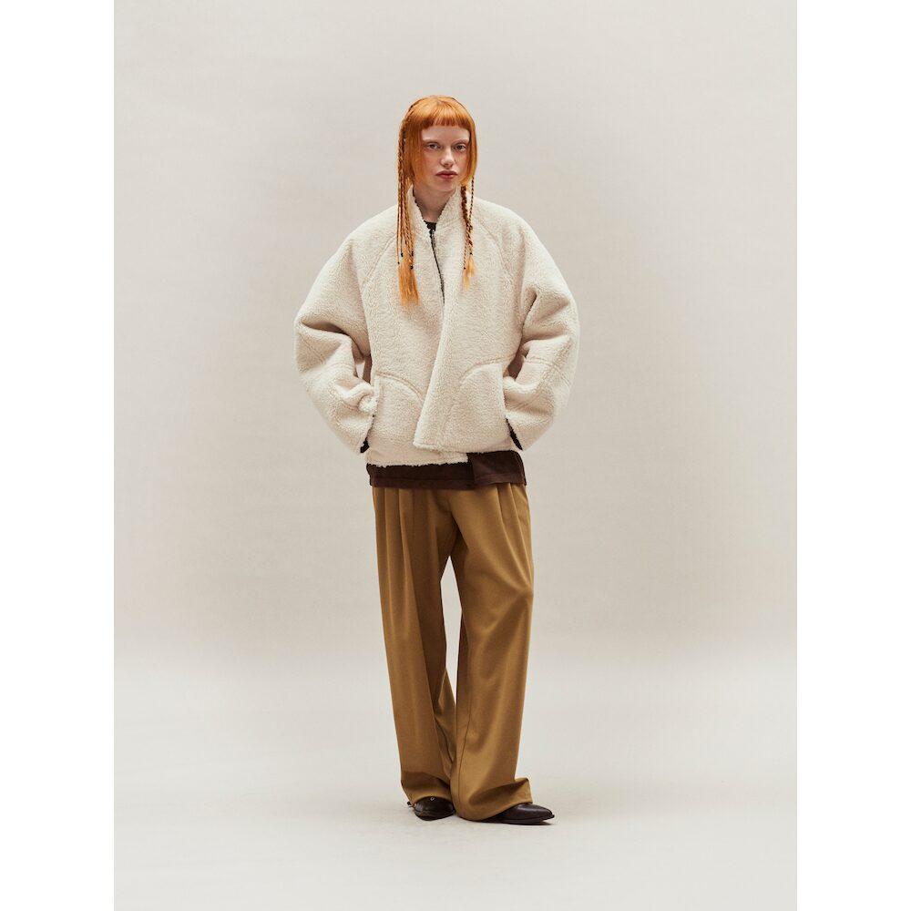 Saendeusaundeu Suiting Fabric Banding Pants Yellowish Brown