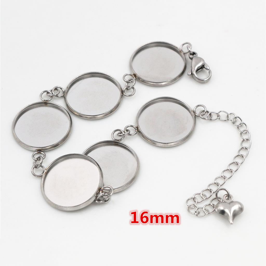 2 ks 12mm 14mm 16mm 18mm 20mm nerezová ocel 316 Základ pro náramek Náramek Prázdná miska na komponenty Zasazení lunety Kabošon Portrét