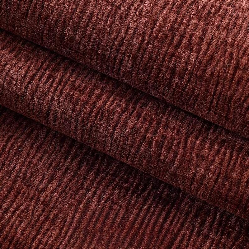 Thickened Plain Chenille Fabric Jacquard for Sewing Curtains Sofacovers Sewing Striped Pattern Textile Skin-friendly Textured