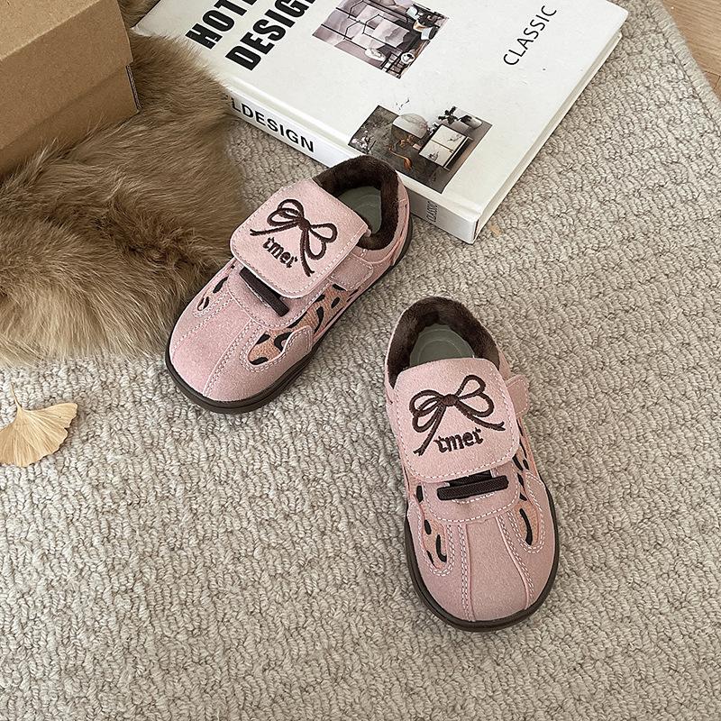 Girls' moral training shoes leopard print children's sports shoes 2025 spring and autumn primary school students autumn and winter shoes women's treas
