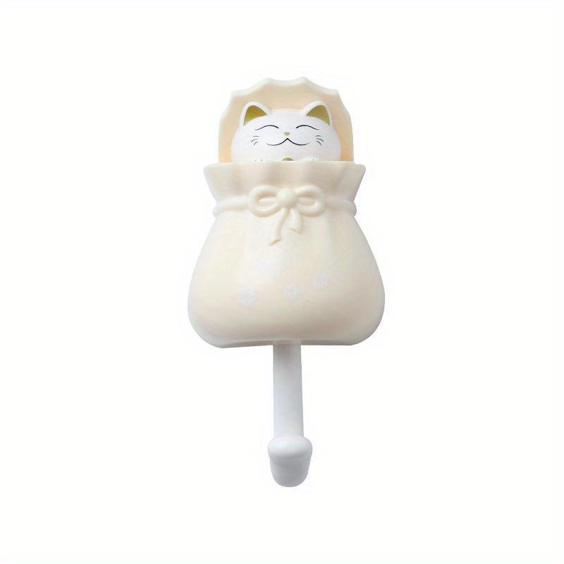 Creative Lucky Bag Cat Hook Non Punching Key Adhesive Decorative Hook Dynamic Decorative Hook for Clothes and Hats Wall Hooks