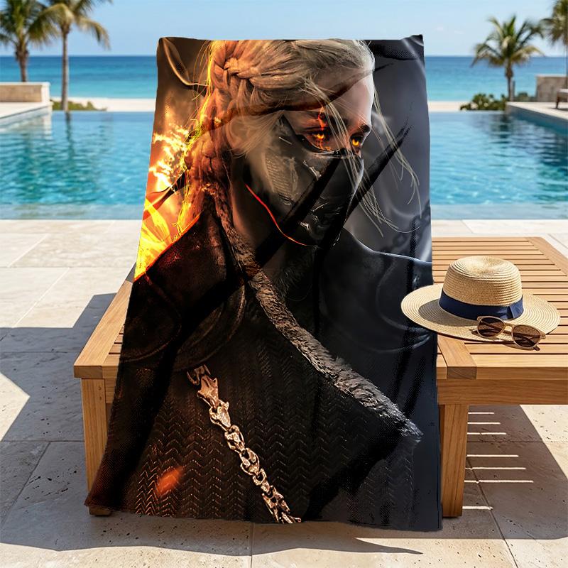 Dark Warrior Stylish Digital Printing Beach Towel Quick Drying Absorbent Blanket For Beach Pool Gym Travel Christmas Gift C9211361