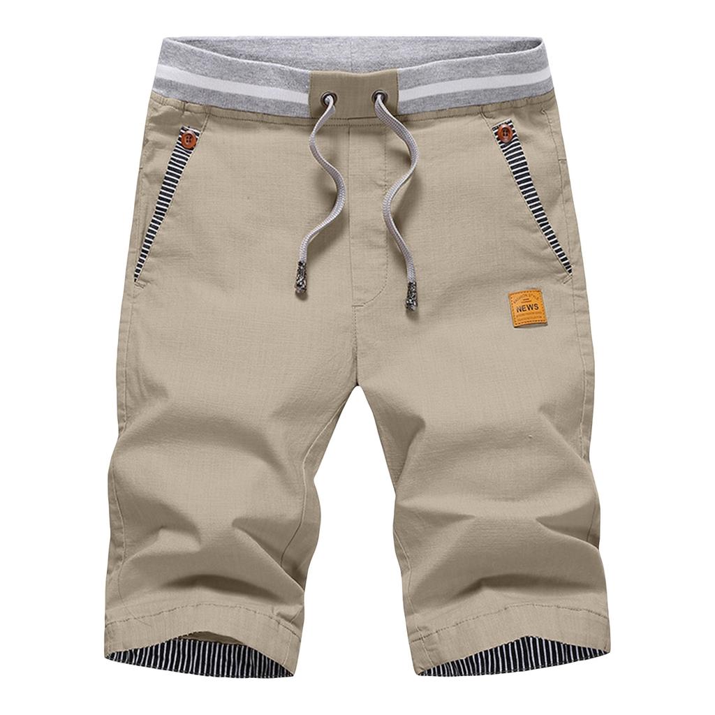 Men Casual Shorts Elastic Waist Drawstring Athletic Shorts with Pockets Lightweight Relaxed Fit Outdoor Sportswear