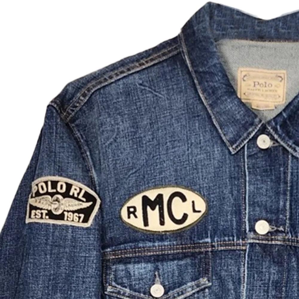 Polo Ralph Lauren Letter Pattern Printed Single-Breasted Long Sleeve Denim Jacket Men Jackets Blue 710825889-001