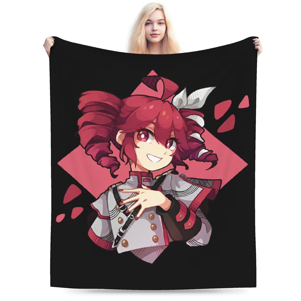 Kasane Teto Velvet Throw Blanket Anime Vtuber Blanket for Sofa Office Warm Plush Thin Quilt