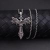 Men's Trendy Dark Hip Hop Necklace with Vintage Horus Eye Cross Pendant