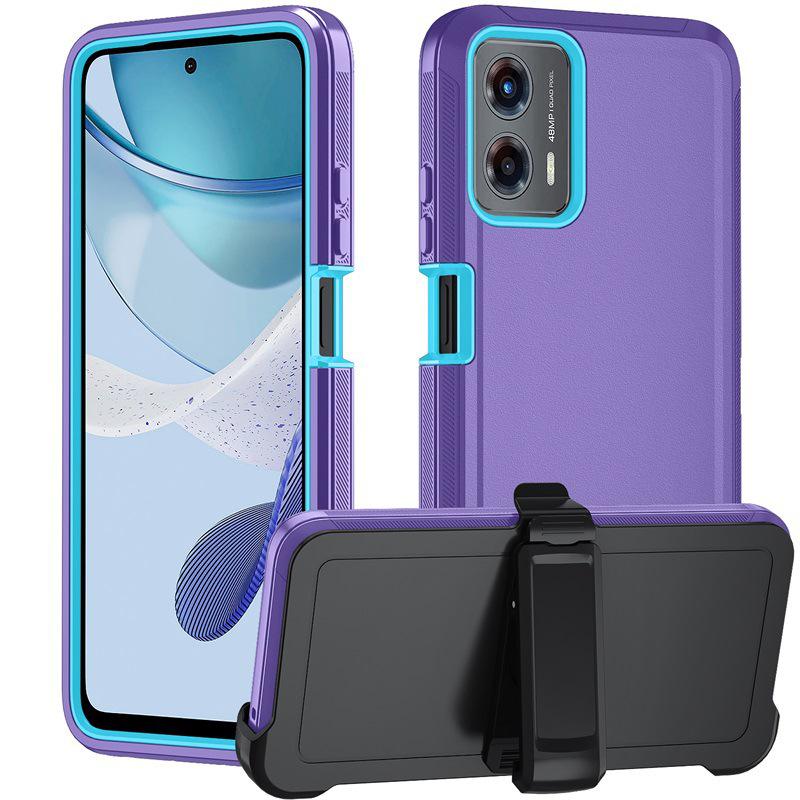 MOTO G Power 5G (2024) Three-in-One Phone Case with Back Clip & Full Edge Protection