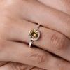 925 Sterlingsilver, Rund Citrin Ädelstensring, Handgjord Ring, Stapelring, Gåva till Hennes, Födelsestenssmycke