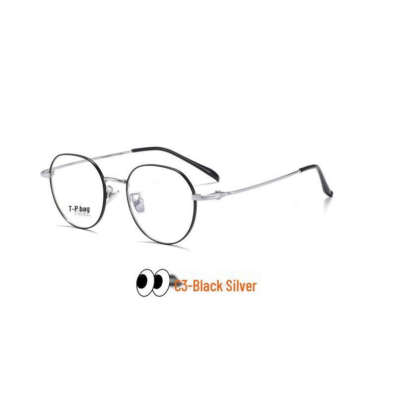 Ретро титановые круглые оправы для очков Keming с IP-покрытием - Модель 3122