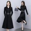 Plus Size Waist-Cinched Long Sleeve Shirt Dress for Women - Spring/Autumn 2026 Mid-Length Elegant Style