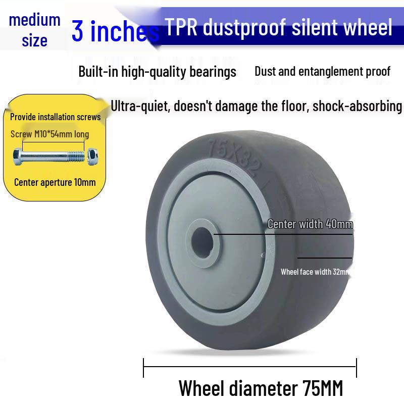 Nylon Swivel Caster Wheels: 2-6 inch Heavy-Duty Rubber & Flat Plate Options