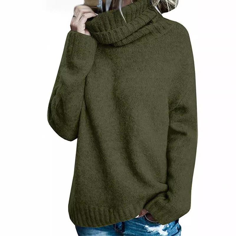 Women S High Neck Long Sleeve Pullover Knit Sweater