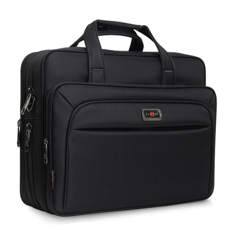 Men's Oxford Cloth Business Laptop Bag - 15" Crossbody Briefcase with Multi-Layer Design