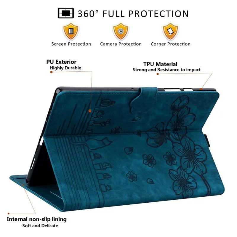 Tablet Case For Funda Lenovo Tab P11 Pro Gen 2 Case TB132FU TB138FC Embossed Flip Stand Cover XiaoXin Pad Pro (2022) 11.2" TPU Back Shell