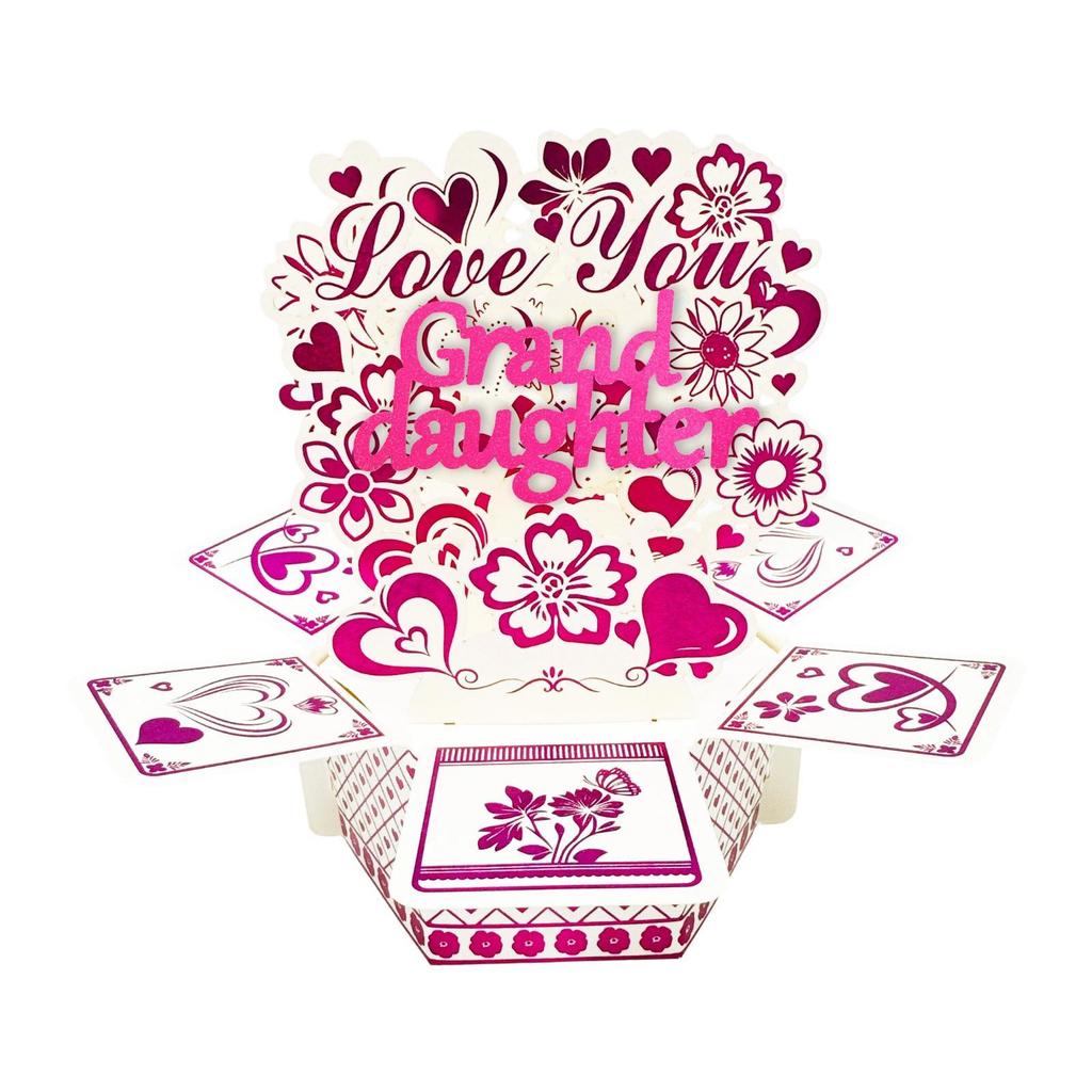 Customizable Flower Heart Popup Card Unique Greeting Cards for Wedding Valentine’s Day Christmas New Year Thank Festival