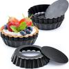 10 Stück Mini-Tarteformen Eierkuchenformen mit abnehmbarem Boden Antihaft-Rillen-Cupcake-Formen Tarte-Quiche-Form für Kuchen Backwerkzeuge