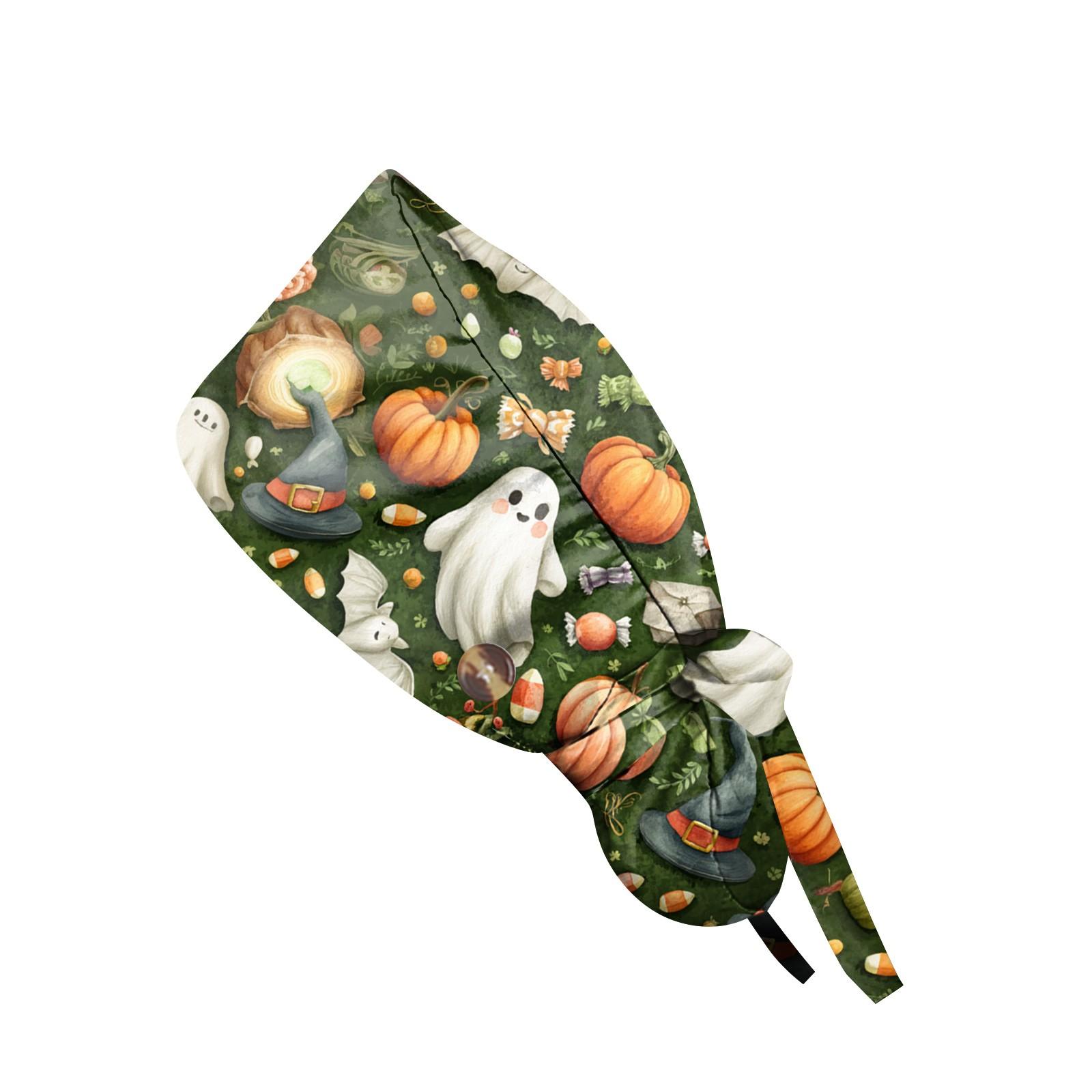 

Модная рабочая кепка с принтом на Хэллоуин, повседневная женская кепка с хвостиком, кепка с постиранной резинкой, кепка Baotou One Size