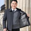 Men's Jacket Fleece Thickened Jacket Dad Cotton Coat Warm Loose Autumn and Winter
