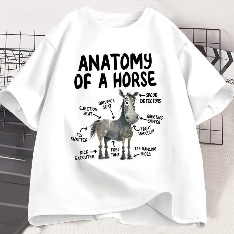 Anatomy of A Horse T Shirt Funny Horse Lover Tshirt Unisex WOMEN Graphic Streetwear Short Sleeve Tshirt Harajuku Unisexs Clothing