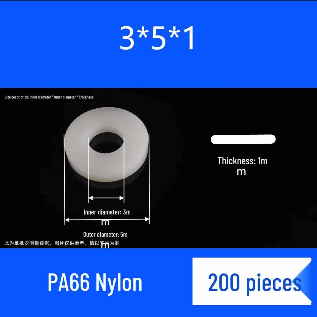 High-Temperature Resistant Nylon and Rubber Washer Set - M4/M8, Insulated, Thickened Sealing Rings for Screws