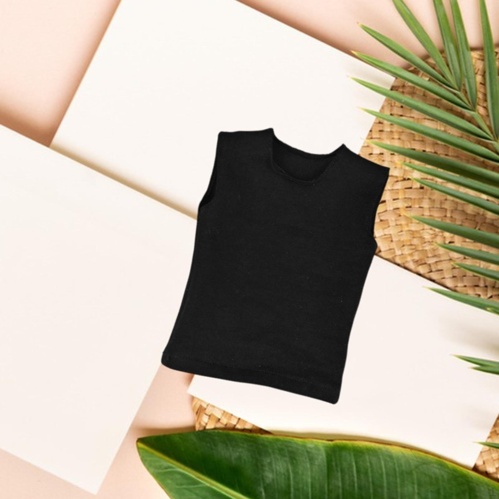 

Чоловіча фігура 1/6 Футболка без рукавів Жилет Одяг Одяг для ляльок з короткими рукавами Міні для 12 дюймів ACCS чорний