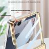 GKK For Samsung Galaxy Z Flip7 5G Magnetic Case Hinge Protection PU PC Tempered Glass Phone Cover