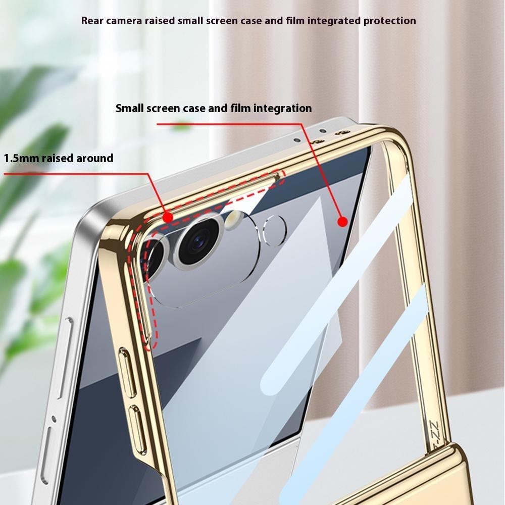 GKK For Samsung Galaxy Z Flip7 5G Magnetic Case Hinge Protection PU PC Tempered Glass Phone Cover
