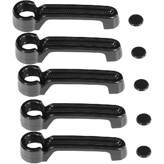 

KIMISS Carbon Fiber Door Handle Cover Trim, for JK 2007-2017, ABS Material, Exterior Accessory, Black Style Upgrade
