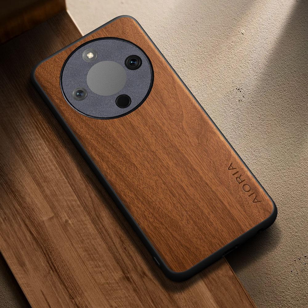 Case For Honor X9D X9C X9B X9A X8C X8B X8A X7D X7C X7B X7A X6C X6B X6A X5B Capa Funda Wooden Pattern Pu Leather Cover Coque