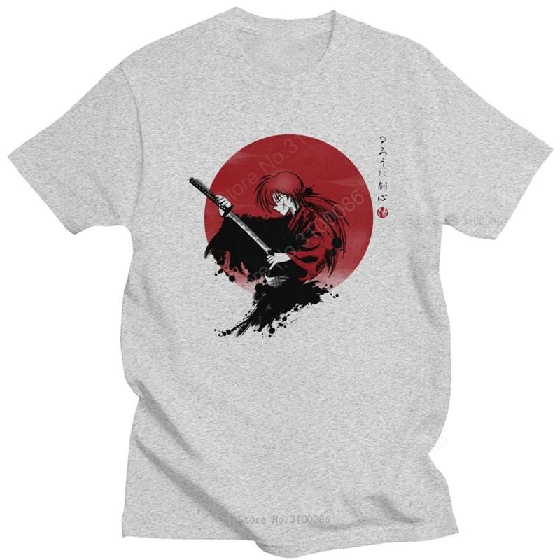 Rurouni Kenshin T Shirts Men Short Sleeve Leisure Anime Manga Himura Kenshin Swordsman Samurai X Tshirt Cotton Fans Tee Top Gift