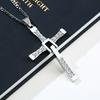Meaeguet Collane a Croce in Acciaio Inossidabile Ciondoli Moda Gioielli Film The Fast and The Furious Toretto Uomo Collana con Zirconi