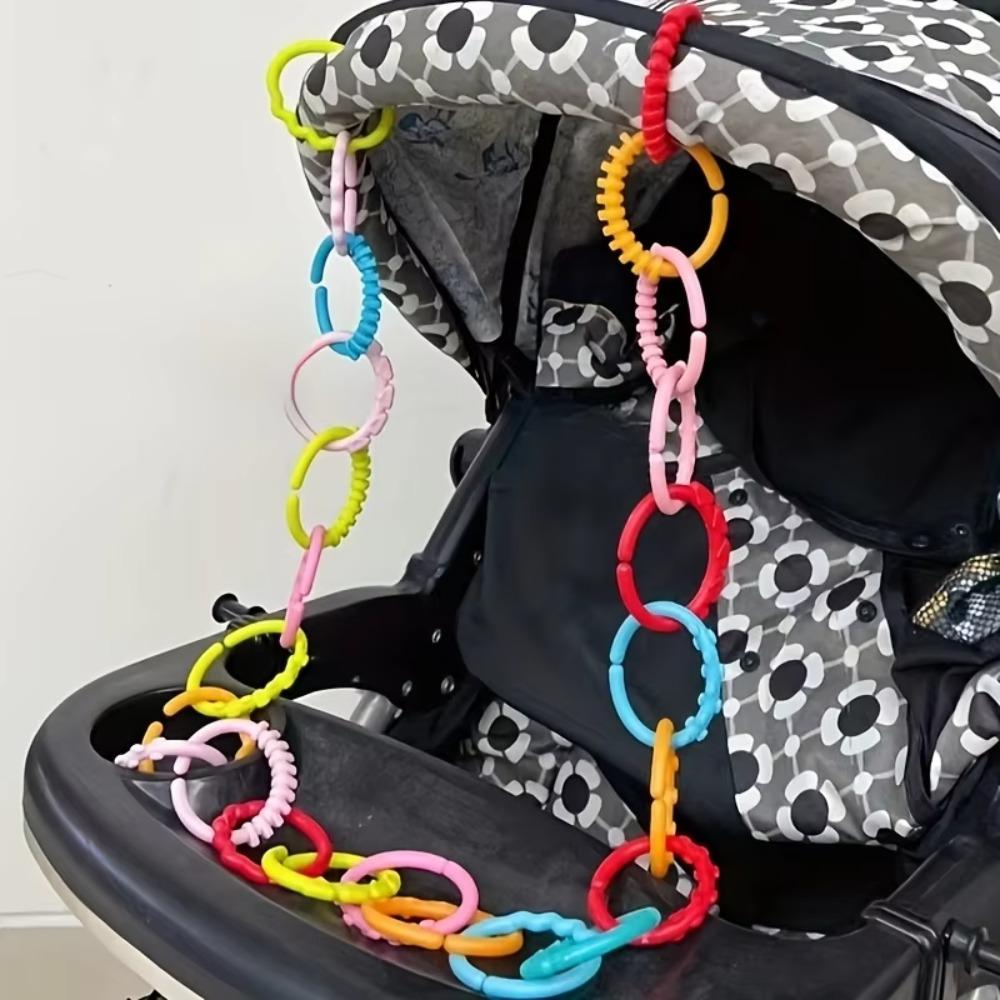 10PCS Smooth Surface Rainbow Hanging Ring Stroller Attachment Babies And Toddlers Stroller