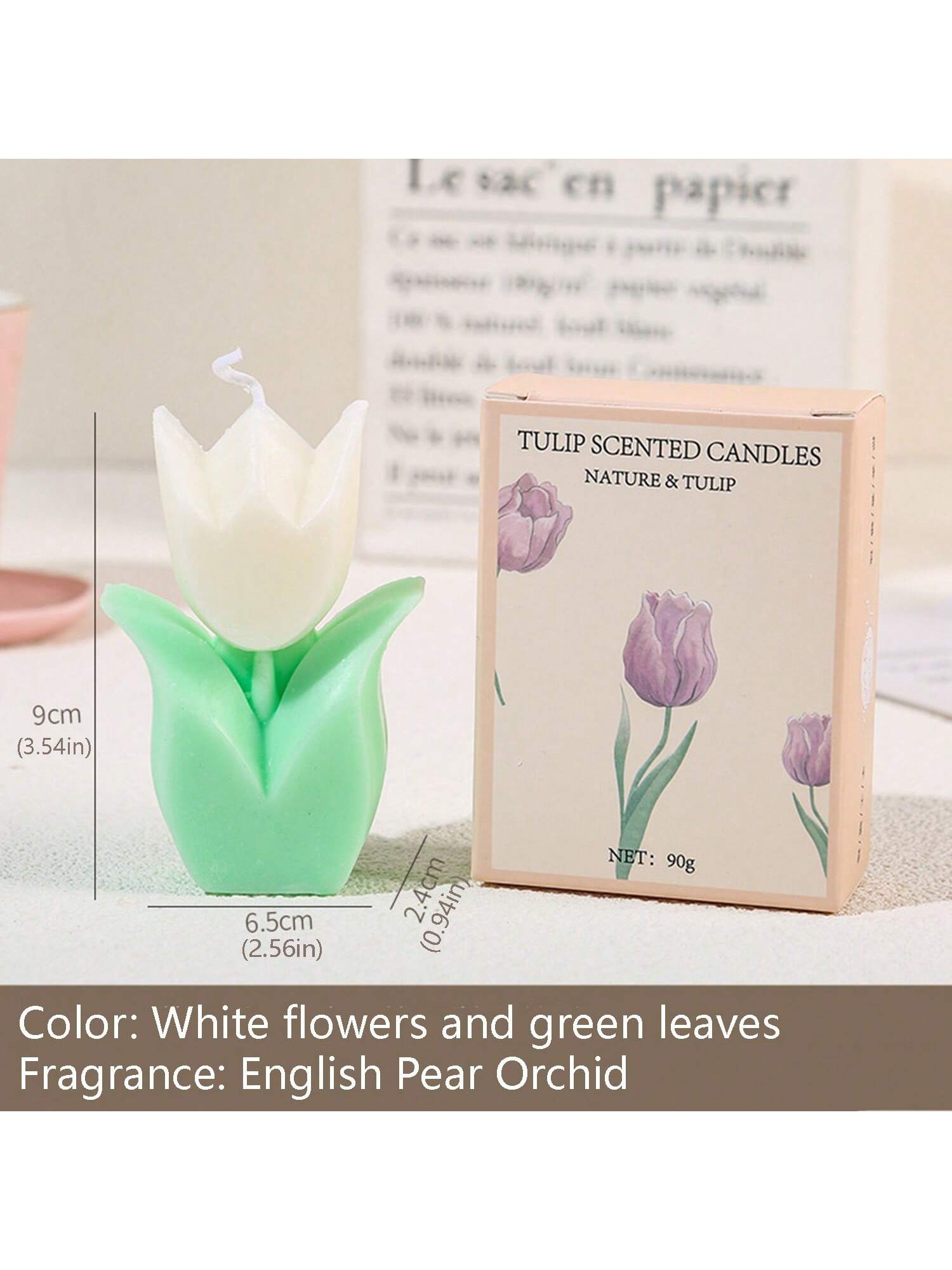 Aromatherapy Candle Atmosphere Gift Creative Tulip Shaped Aromatherapy Candle Companion Gift белый