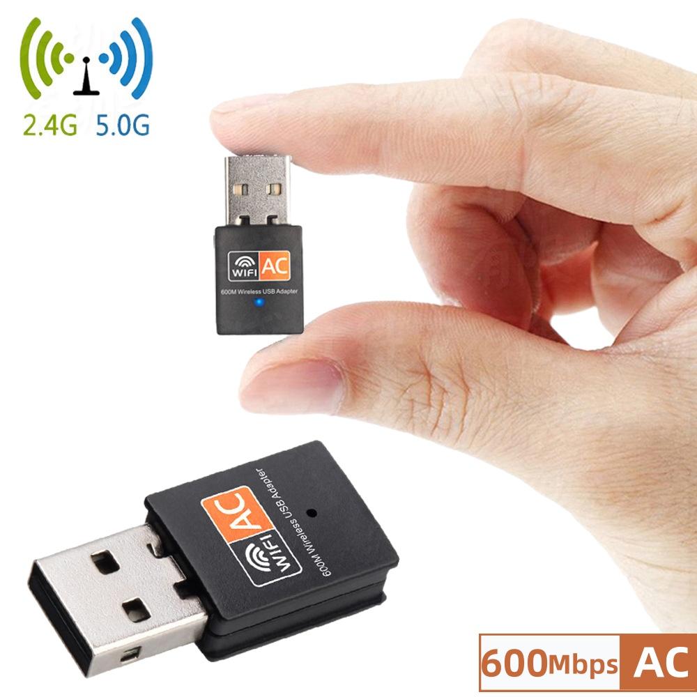 600M USB Network Adapter WIFI Dual Band 2.4/5GHz Free Driver Wireless Network Card Suitable for Windows 10/11, Linux, MAC OS