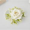 Seidenrosen-Anstecker Handgefertigte Handgelenksblume Elegante Hochzeitsbrosche Hochzeitszubehör